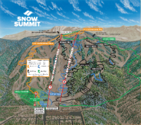 Snow Summit summer trail map. Property of Big Bear Mountain Resort. Not for commercial or personal use.