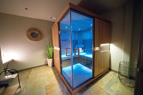 The private infrared 3-in-one full-spectrum sauna consists of near, mid, and far waves, each with distinct characteristics and frequency ranges. Using electromagnetic radiation, infrared full spectrum saunas also cause an increase in core temperature aiding in physical and mental repair.