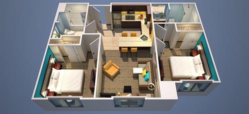 Suite - Floor Plan for Two King Bedrooms Suite - Floor Plan for Two King Bedrooms