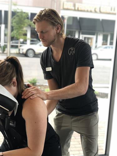 Massage Therapist, Neil uses fire cupping and directed technique. Massage Therapist, Neil uses fire cupping and directed technique.