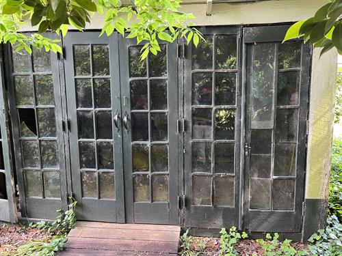 French doors in poor condition