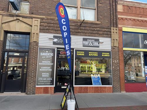 DARE Print & Sign Co. storefront in downtown Cañon City, Colorado