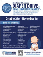 Rep Ness' 4th Annual Diaper Drive for Hometown Food Pantries