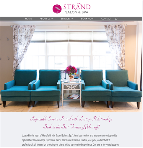 Website design for Strand Salon & Spa, Mansfield, MA. http://strandsalonspa.com