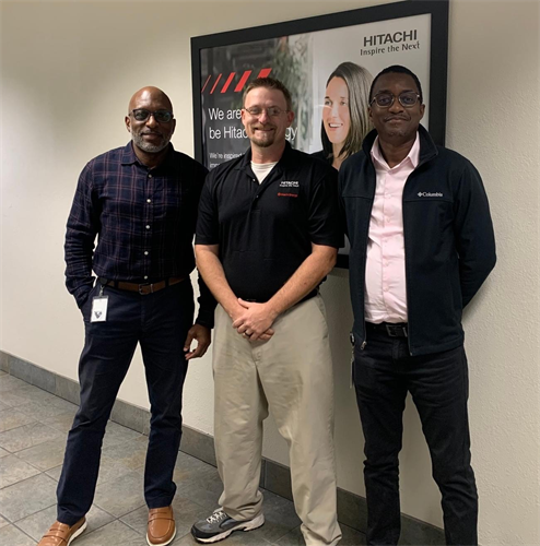 South Boston Receiving Manager Stephen Harmon visiting our plant. He is pictured with Plant Manager Larry Butler (left) and Operations Manager Ishmael Pajibo (right)