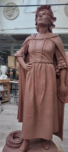 Full Size Clay Statue of Sarah Bradlee Fulton that will be bronzed and erected in front of the Medford City Hall in 2026