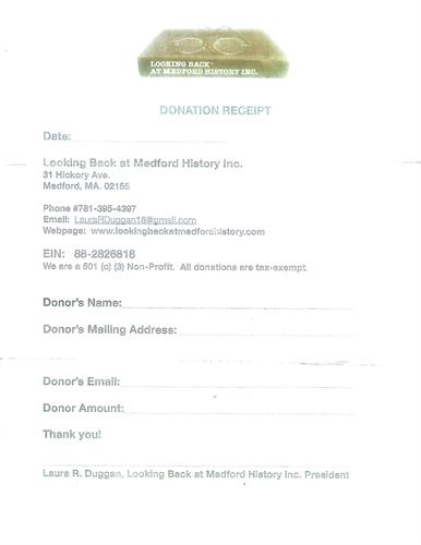 Donation Receipt Flyer for the Sarah Bradlee Fulton Statue