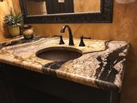 Exotic granite bathroom vanity