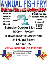 Bolivar Masonic Lodge Fish Fry