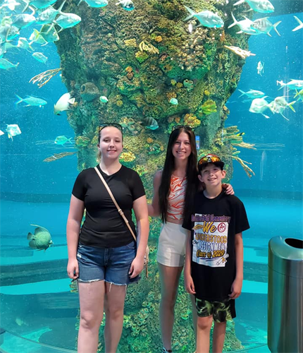 The Kiddos at the Aquarium Pyramid at Moody Gardens in Galveston