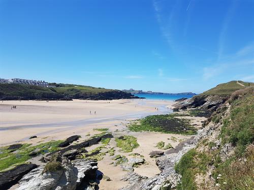 Porth Beach is a 5-minute walk away