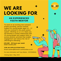 Experienced Youth Mentor  - £23,832,  30 hours per week (including some evening and possible weekend work), Cornwall wide