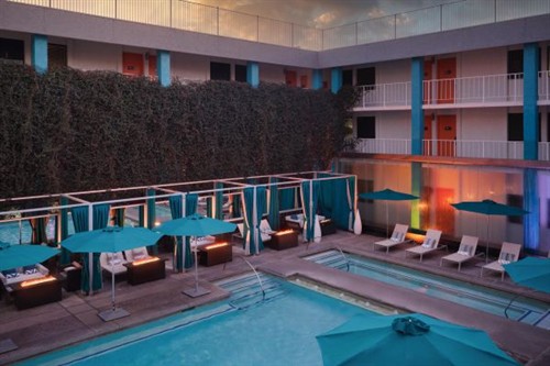 Outdoor Pool with Cabanas