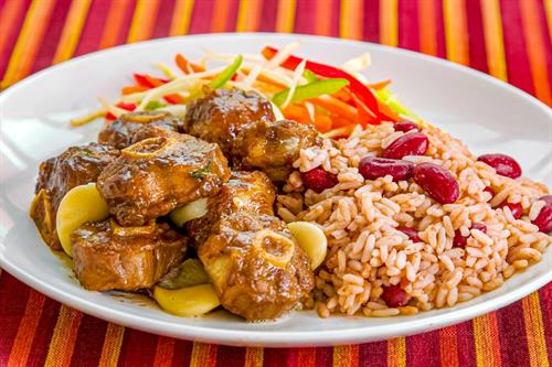 Curry Goat with red beans and rice