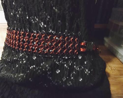 Black and Red Chainmaille Belt