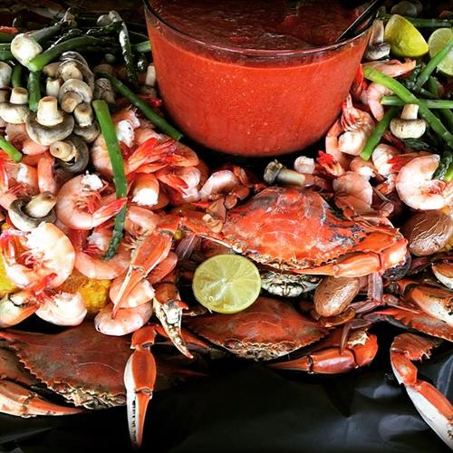 On-site Shrimp Boil with Blue Crabs
