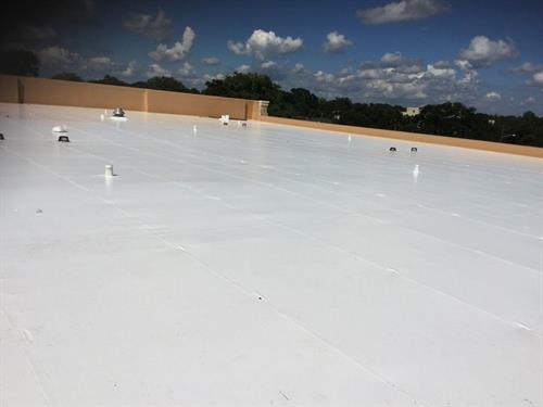 Typical single-ply PVC roofing application