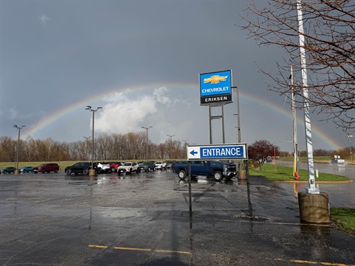 Eriksen Chevrolet and a rainbow.