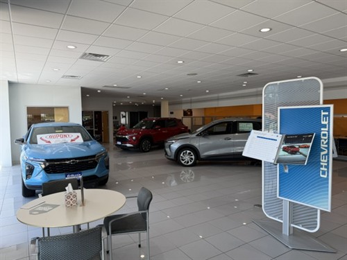 Eriksen Chevrolet new car showroom.