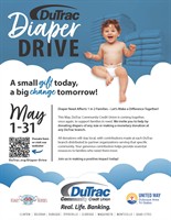 DuTrac Community Credit Union Launches 3rd Annual Diaper Drive to Support Local Families