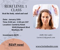 Reiki Level 1 class