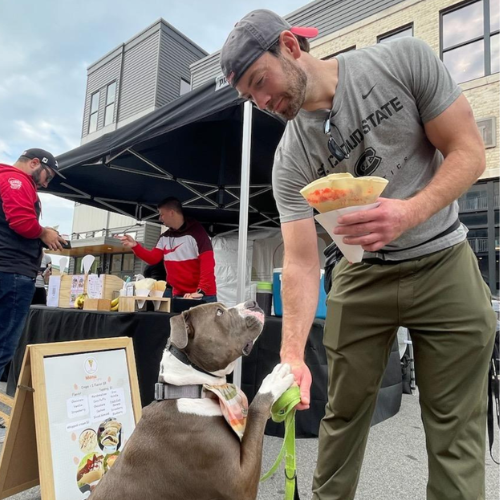 Attorney Evan & Suki at the Sun Prairie Farmer's Market