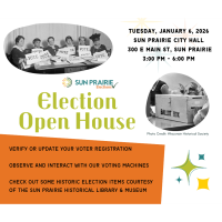 CITY OF SUN PRAIRIE TO HOST ELECTION OPEN HOUSE 1/2/2026