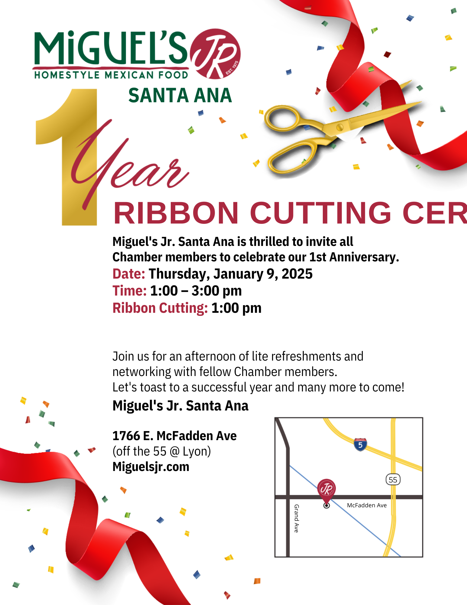 Miguel’s Jr. Santa Ana Celebrates 1st Anniversary with Ribbon Cutting Ceremony