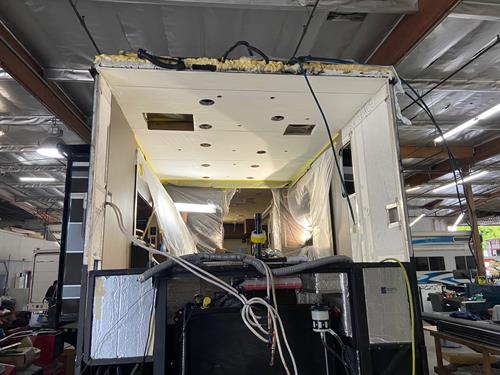 RV Interior Repair and Rear Cap- Fire Damage Repair in Progress