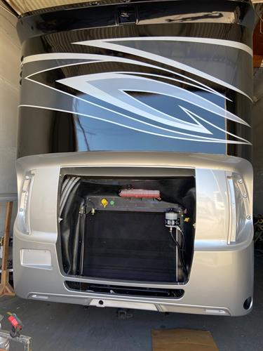 RV Collision Body and Paint Repair - Fire Damage Repair in Progress