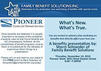 Family Benefits Presentation at Pioneer Center