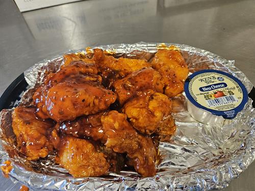 12 piece Boneless wings tossed in Sweet and Sour