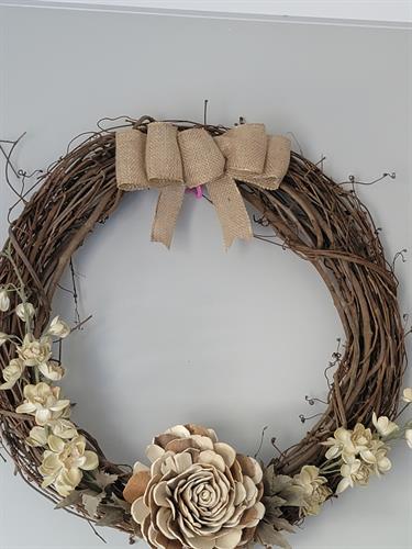 Wreath ( burlap bow)