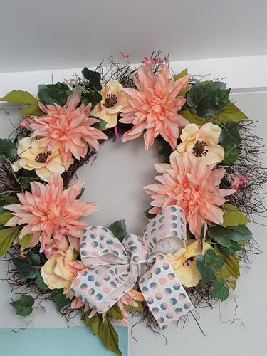 Wreath (peach & sunflower)