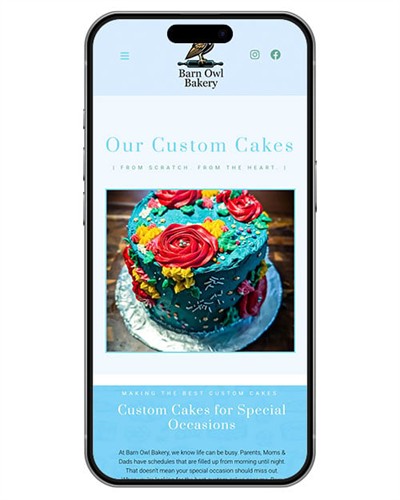 Barn Owl Bakery mobile website