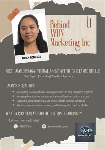 Daian Gonzaga | Virtual Assistant for JES Cleaning Buff, LLC