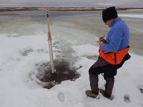 Ice thickness measurement for water availability study - North Slope Alaska