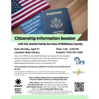 Citizenship Information Session with the Jewish Family Services of Middlesex County
