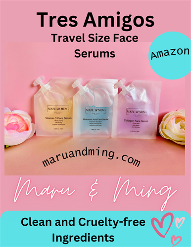 Tres Amigos Travel-Size Face Serums (Vit. C, Collagen, Hyaluronic Acid)