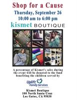 "SHOP FOR A CAUSE" at Kismet Boutique, Los Gatos