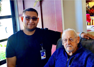 Caregiver with client
