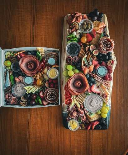 Charcuterie Box and Platter on Board