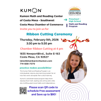 Ribbon Cutting - Kumon Math & Reading Center Costa Mesa