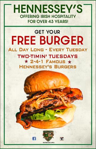 Buy a burger and get 1 for free