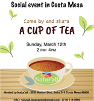 Social event, come by and share a cup of tea