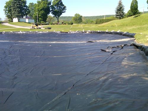 Enjoie Golf Course Endicott NY 18th Hole New liner installed waiting for water
