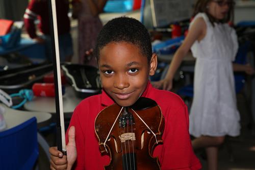 Students can start playing an instrument in third grade.
