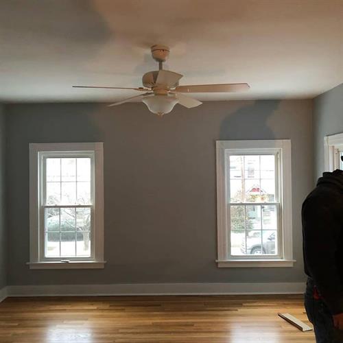 Interior paint, refinished hardwood floors