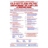 113th Annual Old Settlers Picnic in Uniontown, KS - just 20 miles west of Fort Scott