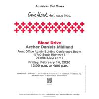 AMERICAN RED CROSS BLOOD DRIVE , FRIDAY FEBRUARY 14, 2020